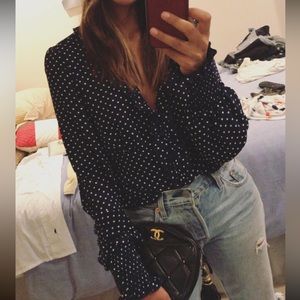 Free people polka dot blouse